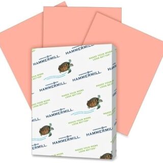 Hammermill Colored Copy Paper, 20Lb, 8-1/2"x11", 500/RM, Salmon