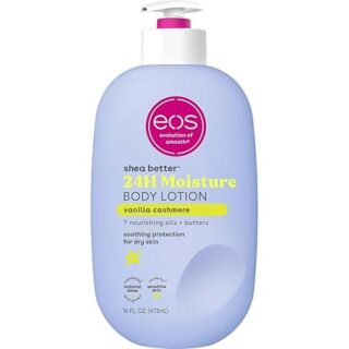 Eos Shea Better Body Lotion Vanilla Cashmere, 24-Hour Moisture Skin Care, Lightweight & Non-Greasy, Natural Shea, Vegan, Vanilla Body Lotion, 16 fl oz