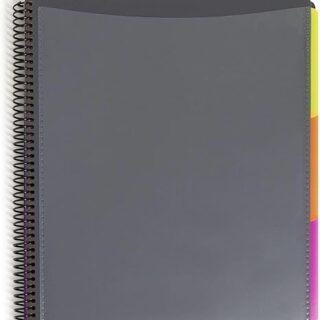 Smead Project Organizer, 24 Pockets, Grey with Assorted Bright Tabs, Tear Resistant Poly, 1/3-Cut Tabs, Letter Size (89206)