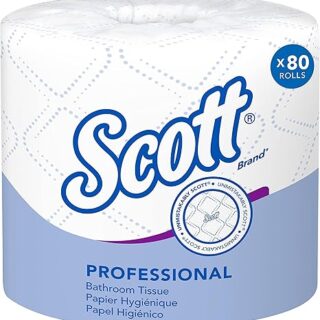 Scott Professional Standard Roll Bulk Toilet Paper (04460), 2-Ply, Elevated Design, White, Individually Wrapped (80 Rolls of 550 Sheets, 44,000 Sheet Total)