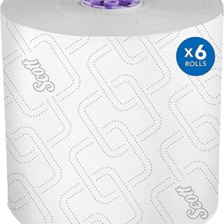 Scott Professional Essential High-Capacity Hard Roll Paper Towels, Bulk (02001), Elevated Design, Absorbency Pockets, White, for ScottBrand Purple Core Dispensers (6 Rolls at 950' Each, 5,700'/Case)