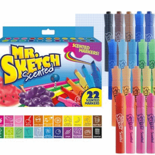 Mr. Sketch Scented Markers, Chisel Tip Marker, Assorted Colors, 22 Count